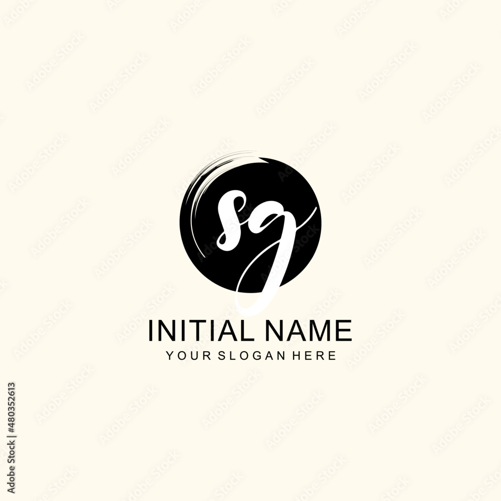 Initial SG beauty monogram, handwriting logo of initial signature, wedding, fashion, floral and botanical logo concept design. Initial SG beauty monogram, handwriting logo of initial signature, wedding, fashion, floral and botanical logo concept design.