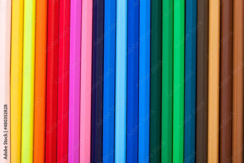 Full of Colorful Pencils Lined Up Full of Colorful Pencils Lined Up
