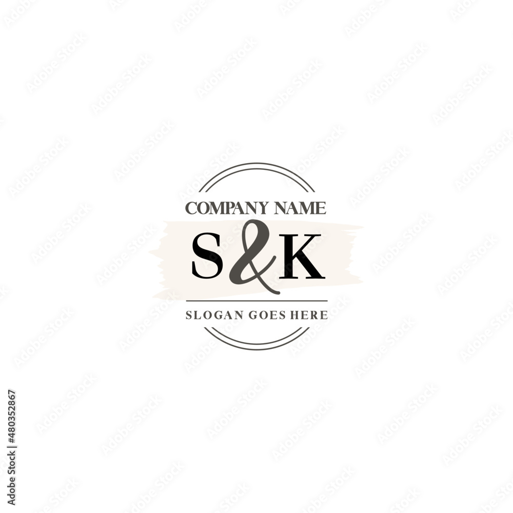 Initial letter SK beauty handwriting logo vector Initial letter SK beauty handwriting logo vector