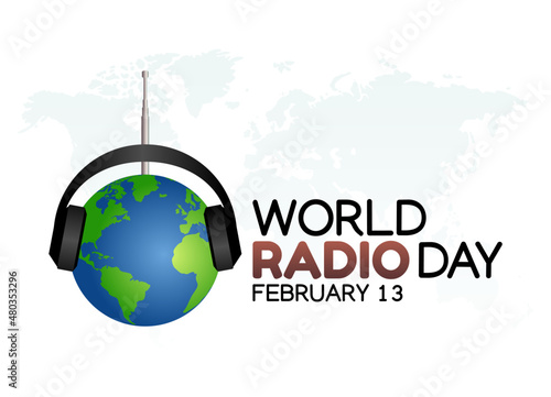 vector graphic of world radio day good for world radio day celebration. flat design. flyer design.flat illustration.
