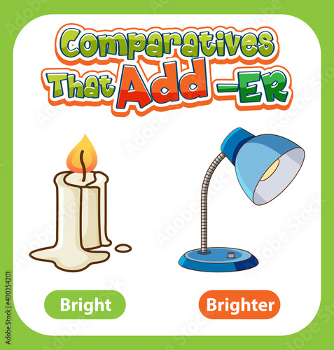 Comparative adjectives for word bright