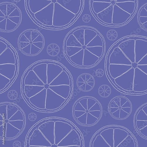 Seamless pattern of lemon slices. Can be used for postcards, invitations, advertising, web, textile and other.