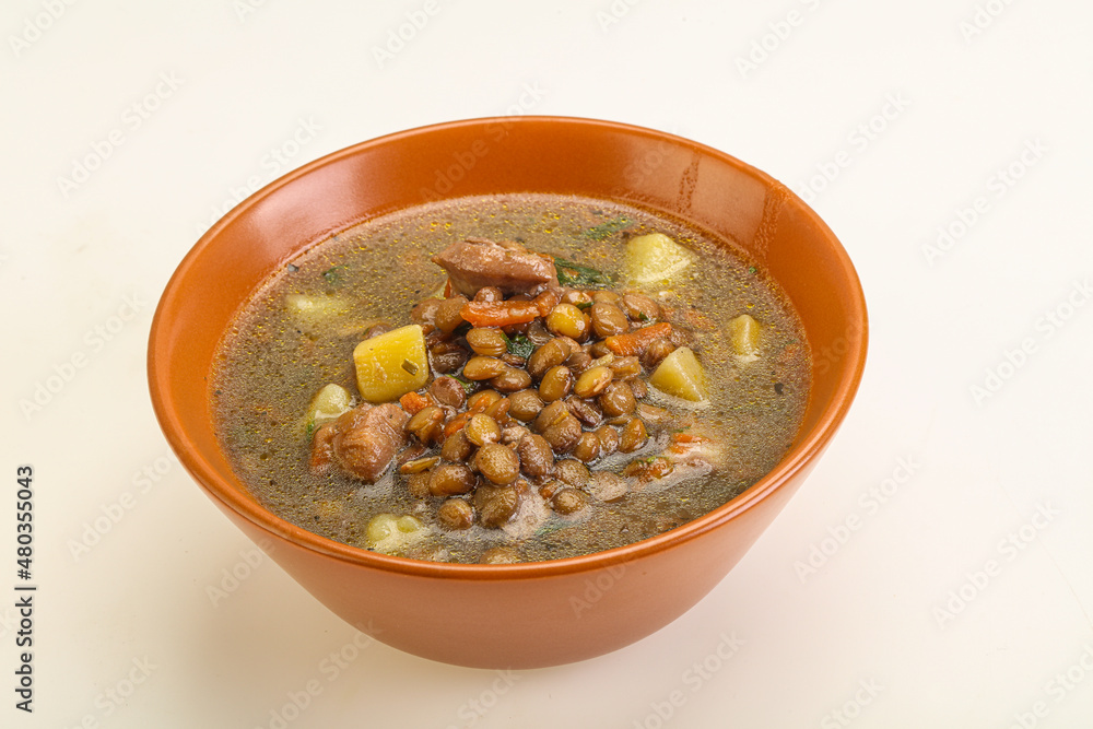 Lentil soup with chicken and vegetables Lentil soup with chicken and vegetables
