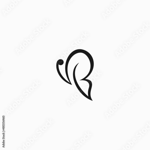 LETTER B BUTTERFLY LOGO VECTOR EDITABLE