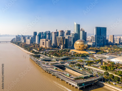 Aerial photography of modern urban landscape of Hangzhou, China © 昊 周