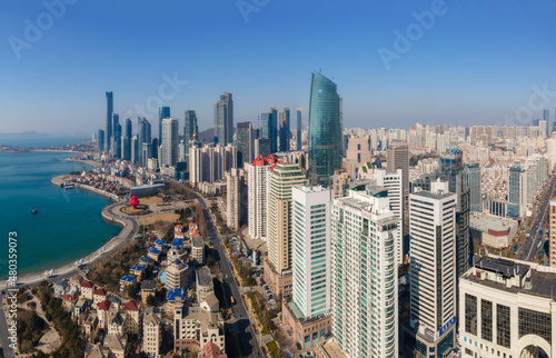 Aerial photography of modern city scenery of Qingdao, China © 昊 周