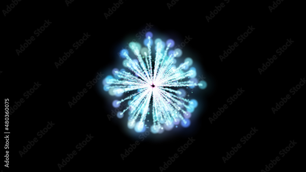 Fototapeta premium explosion of a blue star. blue rays.