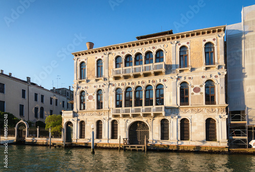  Venetian landscape with Medieval palaces on Grand Canal (Venice, Italy)
