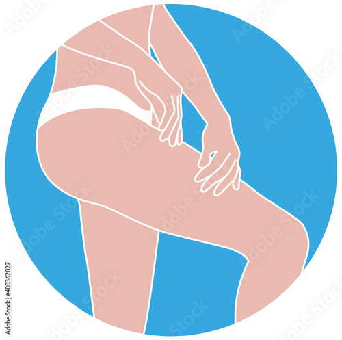 Legs cellulite treatment woman