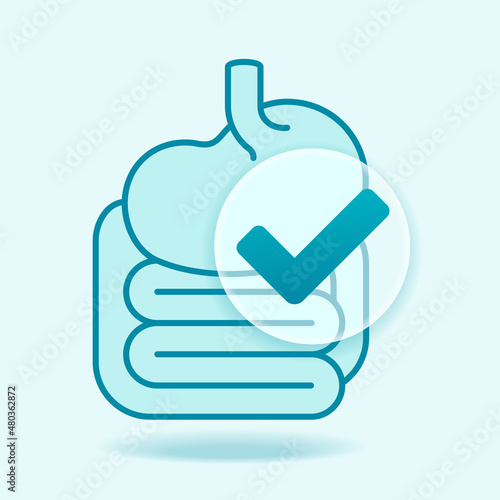 Normalizing of digestive tract with check mark