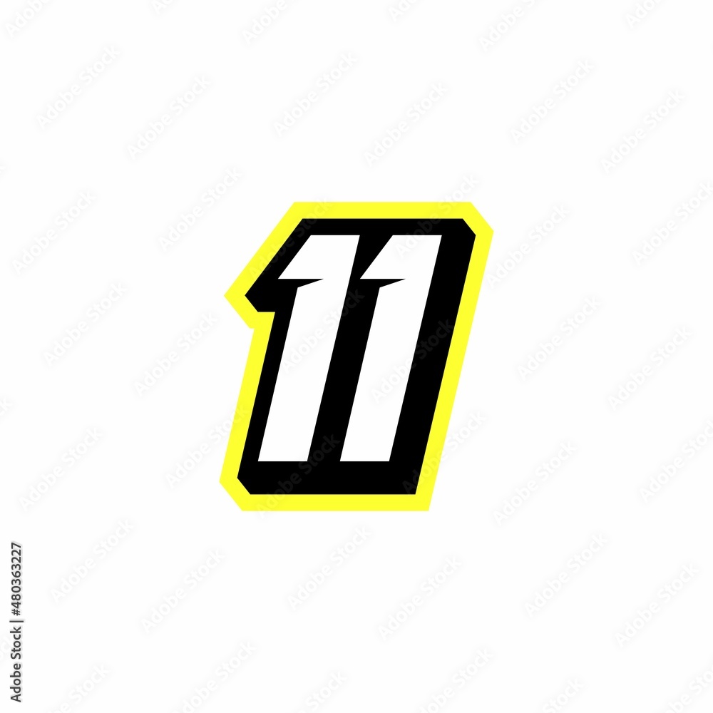 Racing number 11 logo design inspiration Stock Vector | Adobe Stock