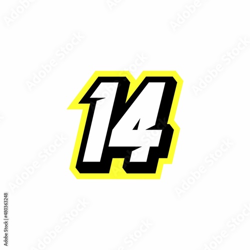 Racing number 14 logo design inspiration