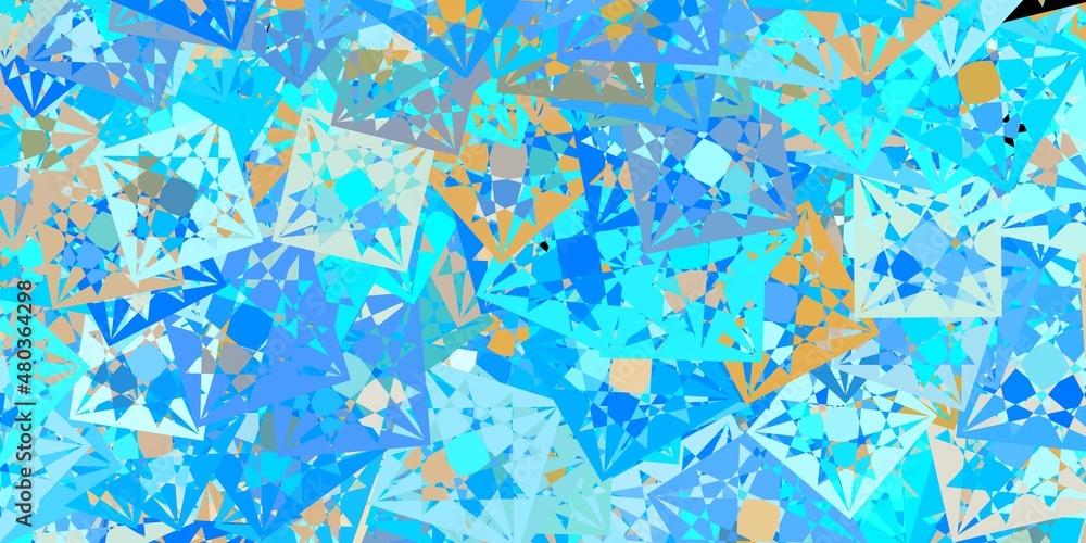 Fototapeta premium Light Blue, Yellow vector pattern with polygonal shapes.