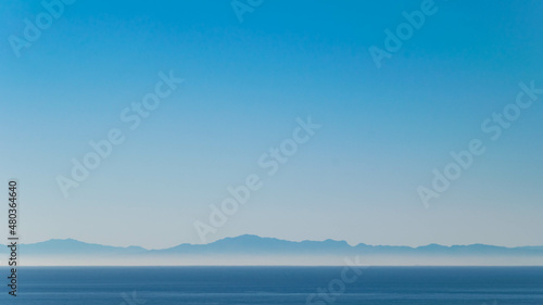 a landscape coastline image of northern Africa from the the southern coast of Spain 