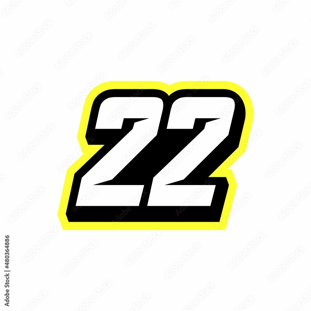 Racing number 22 logo design inspiration Stock Vector Adobe Stock