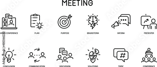 Simple Set of Business meeting icons 
