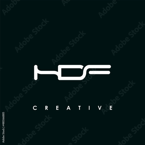 HDF Letter Initial Logo Design Template Vector Illustration