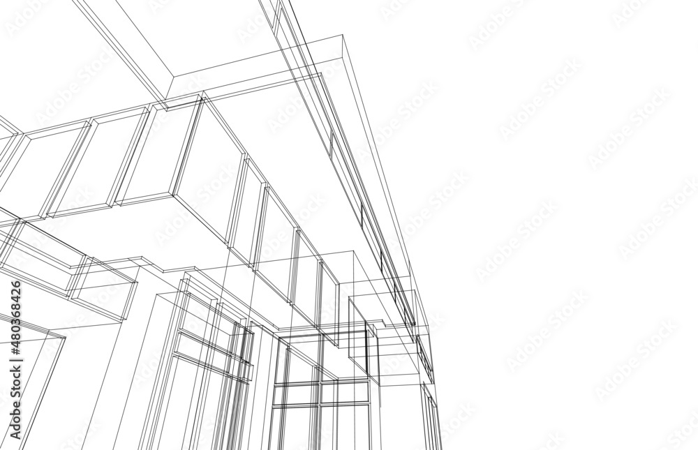 Obraz premium architectural sketch of a house