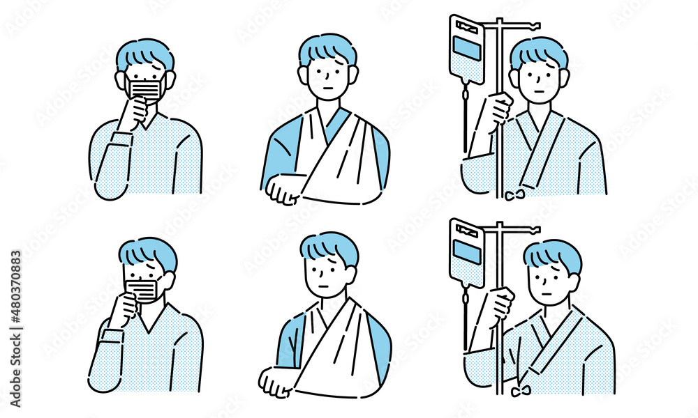 病気 怪我の男性のイラスト Stock Vector Adobe Stock