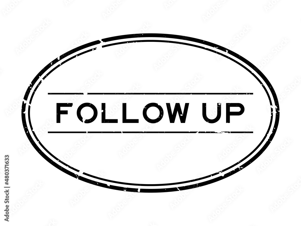 Grunge black follow up word oval rubber seal stamp on white background Grunge black follow up word oval rubber seal stamp on white background