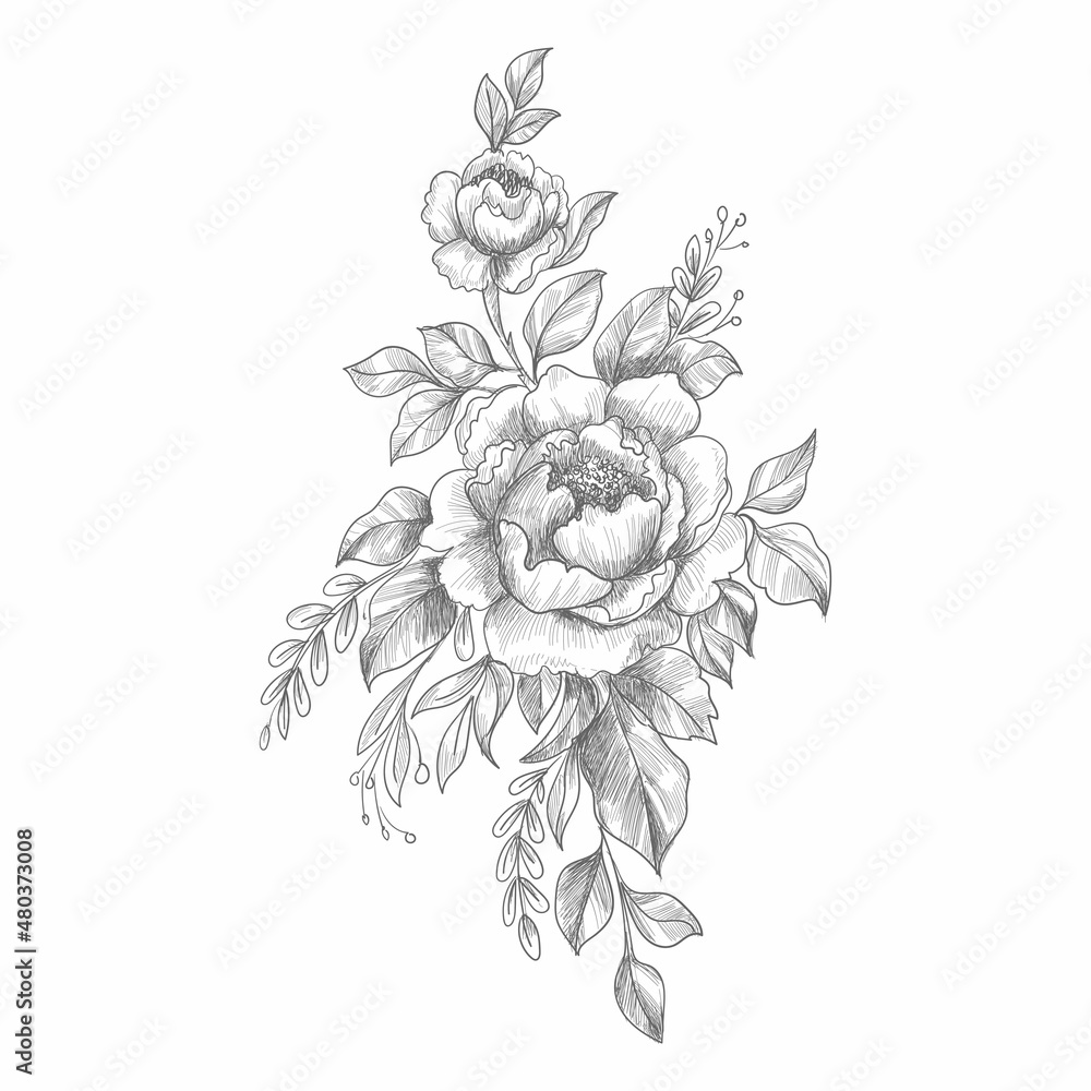 Fototapeta premium Beautiful decorative wedding floral background