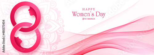Happy womens day card banner design
