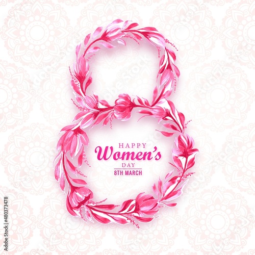 Beautiful womends day 8th of march greeting card background