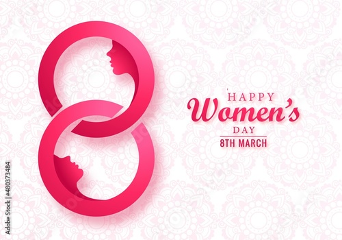 Beautiful womends day 8th of march greeting card background