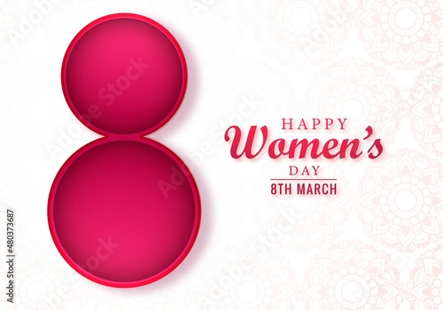 March 8th international happy womens day card