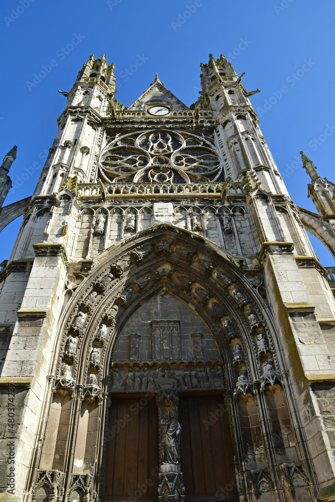 Vernon; France - march 7 2021 :  Notre Dame collegiate church