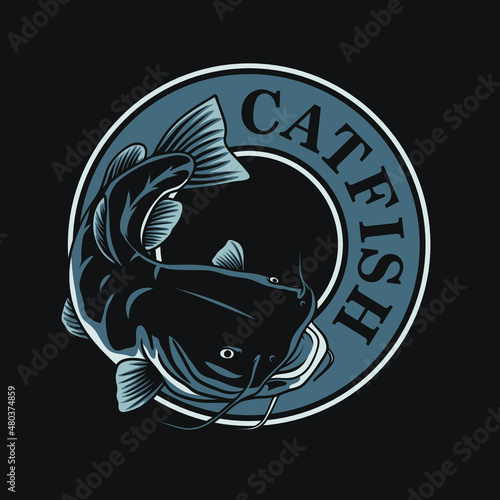 catfish logo design, vector style