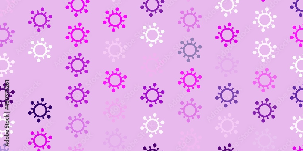 Light Pink vector background with covid-19 symbols. Light Pink vector background with covid-19 symbols.