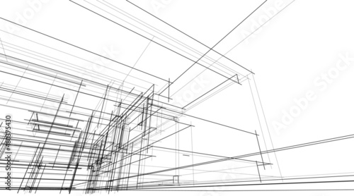 Modern architecture sketch vector illustration