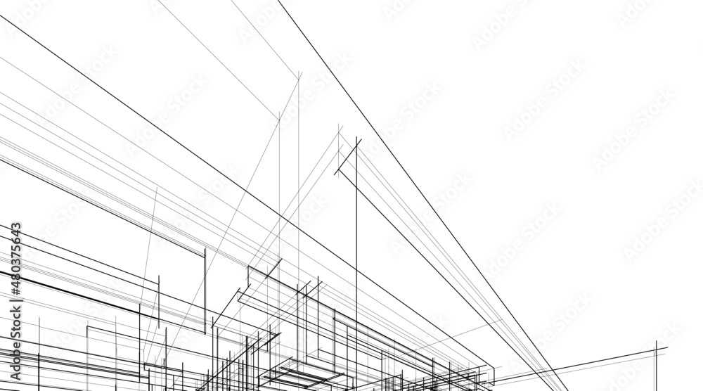 Modern architecture sketch vector illustration Modern architecture sketch vector illustration