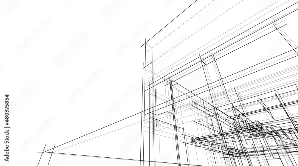 Modern architecture sketch vector illustration Modern architecture sketch vector illustration