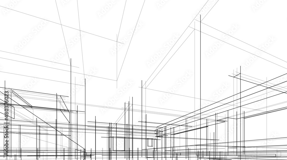 Modern architecture sketch vector illustration Modern architecture sketch vector illustration