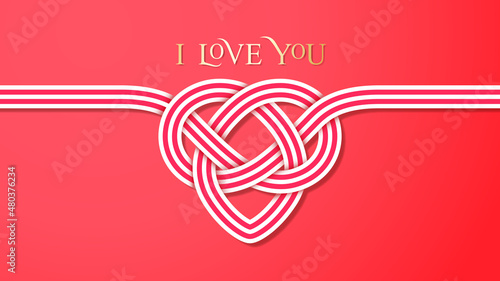 Celtic love knot on the red background