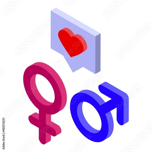 Maternity gender icon isometric vector. Baby mom