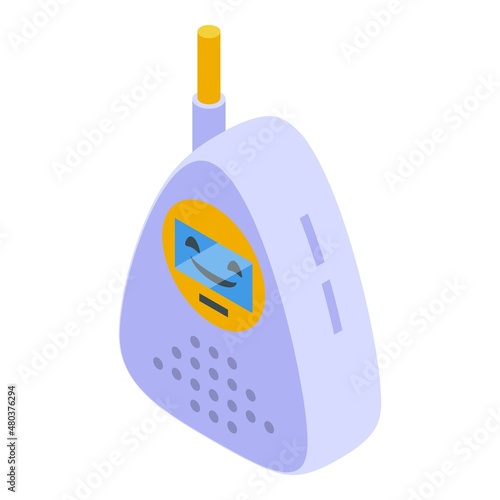 Baby monitor icon isometric vector. Babyphone radio