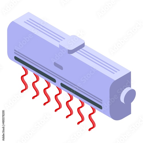 Heat air conditioner icon isometric vector. Home repair