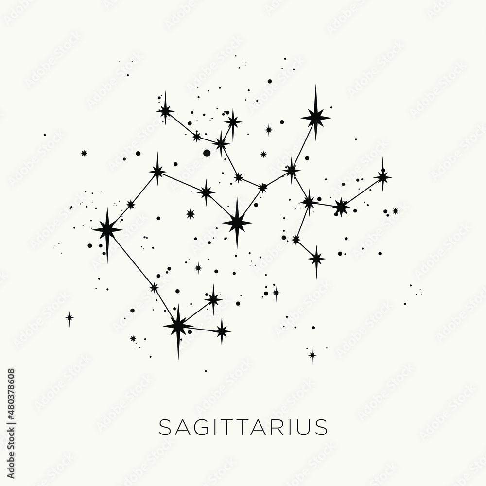 Star constellation zodiac sagittarius vector black and white Star constellation zodiac sagittarius vector black and white