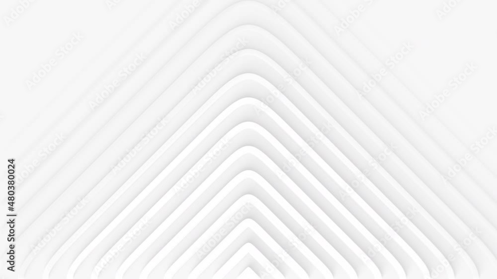 Animated white lines pointing up with shadow on white background. Loop animation of abstract geometric outline pattern background Animated white lines pointing up with shadow on white background. Loop animation of abstract geometric outline pattern background