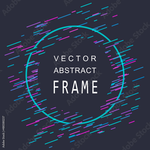 Abstract modern background frame illustration with glitch effect (vector)