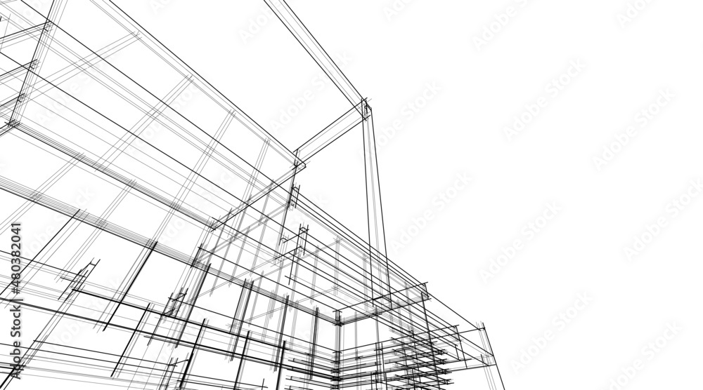 architectural sketch of a building