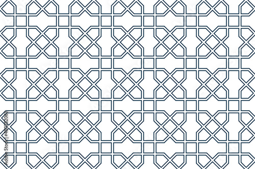 Geometric Islamic Seamless Pattern for decoration greeting card or interior. Vector Illustration.