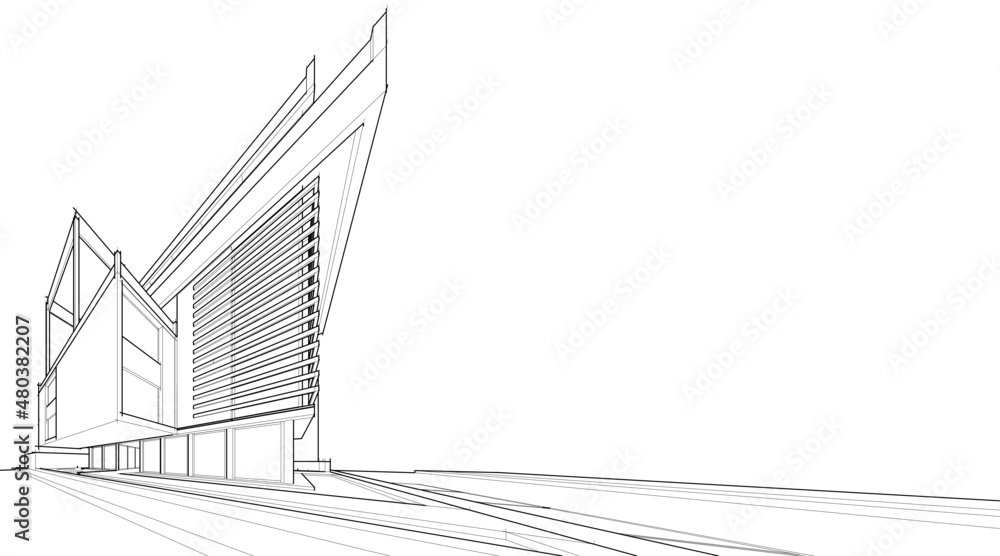 architectural sketch of a building