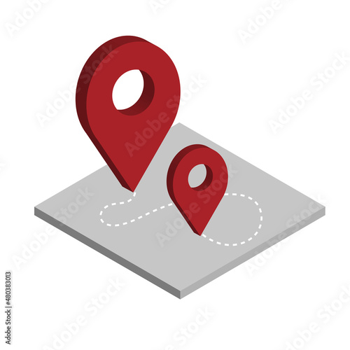 Free Download Color maping pin location icon. Vector illustration for web design. Red pin icon. Vector illustration in flat isometric 3D style. - GFXLoad