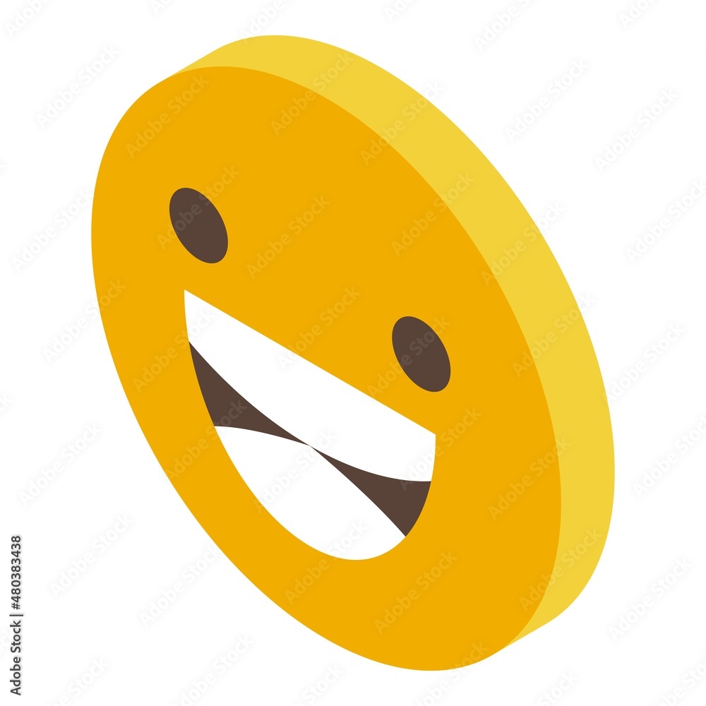 Fototapeta premium Happy face icon isometric vector. Smile emoji