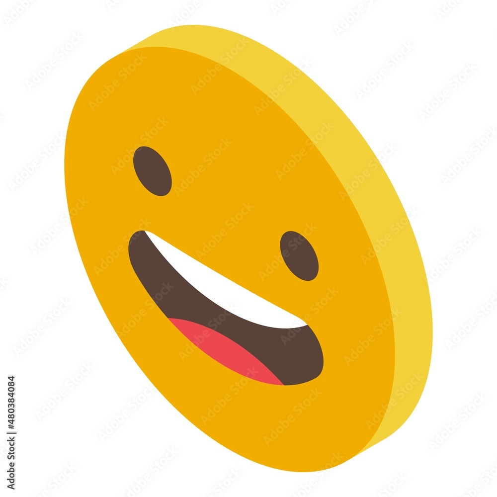 Fototapeta premium Good emoji icon isometric vector. Face smile
