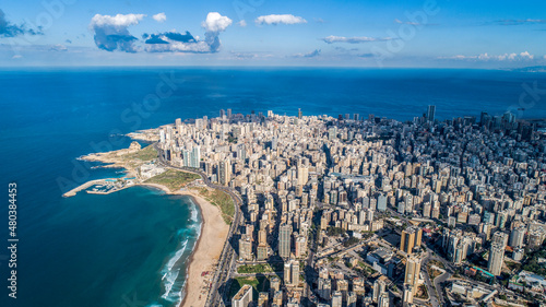 aerial view to Beirut city photo